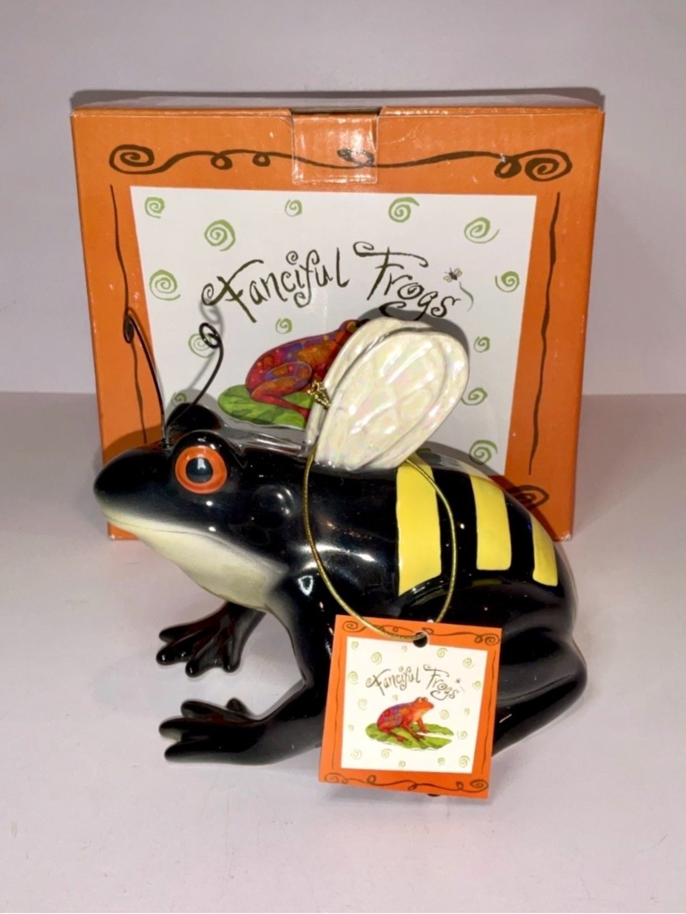 Westland Fanciful Frogs “Bee Hoppy” Frog Figurine With Box & Tag